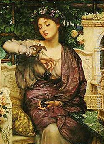 Lesbia and her Sparrow painting - Edward John Poynter Lesbia and her Sparrow art painting